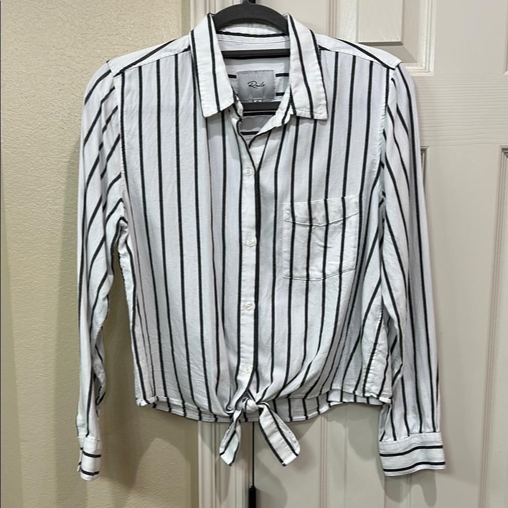 Rails Striped Tie Front Women's Top